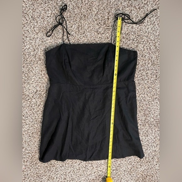 Chic Linen-Blend Mini to Midi Dress with Spaghetti Straps - Picture 6 of 6